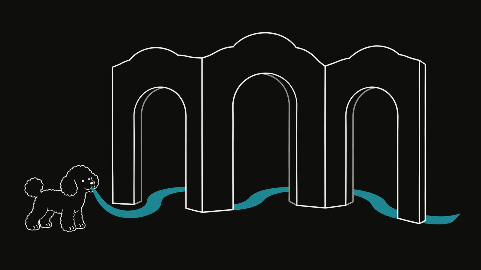 DuoDuo holds a teal route running through three openings in one folding doorway.