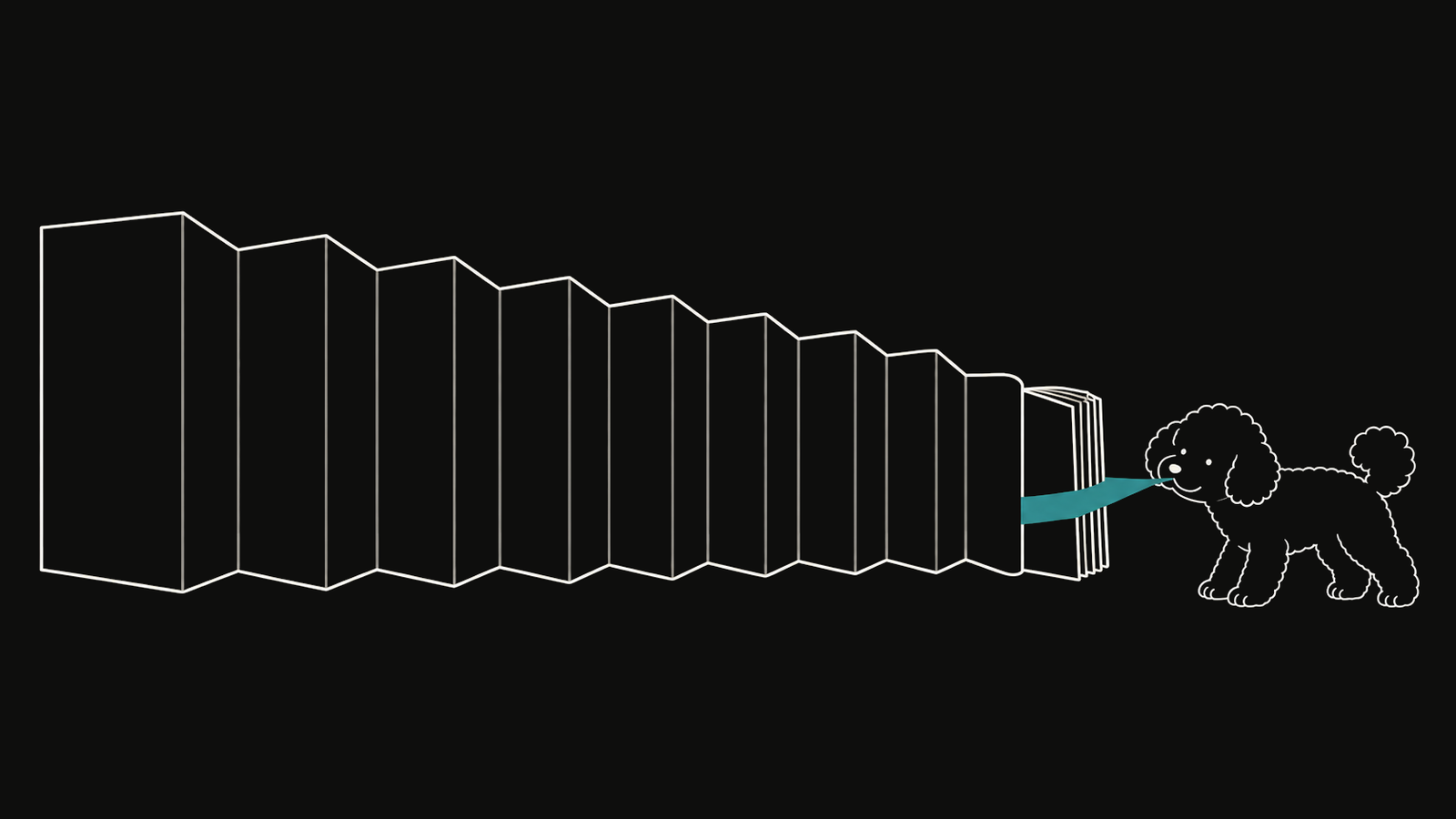 DuoDuo tightens a teal band around the end of a long, connected accordion transcript.