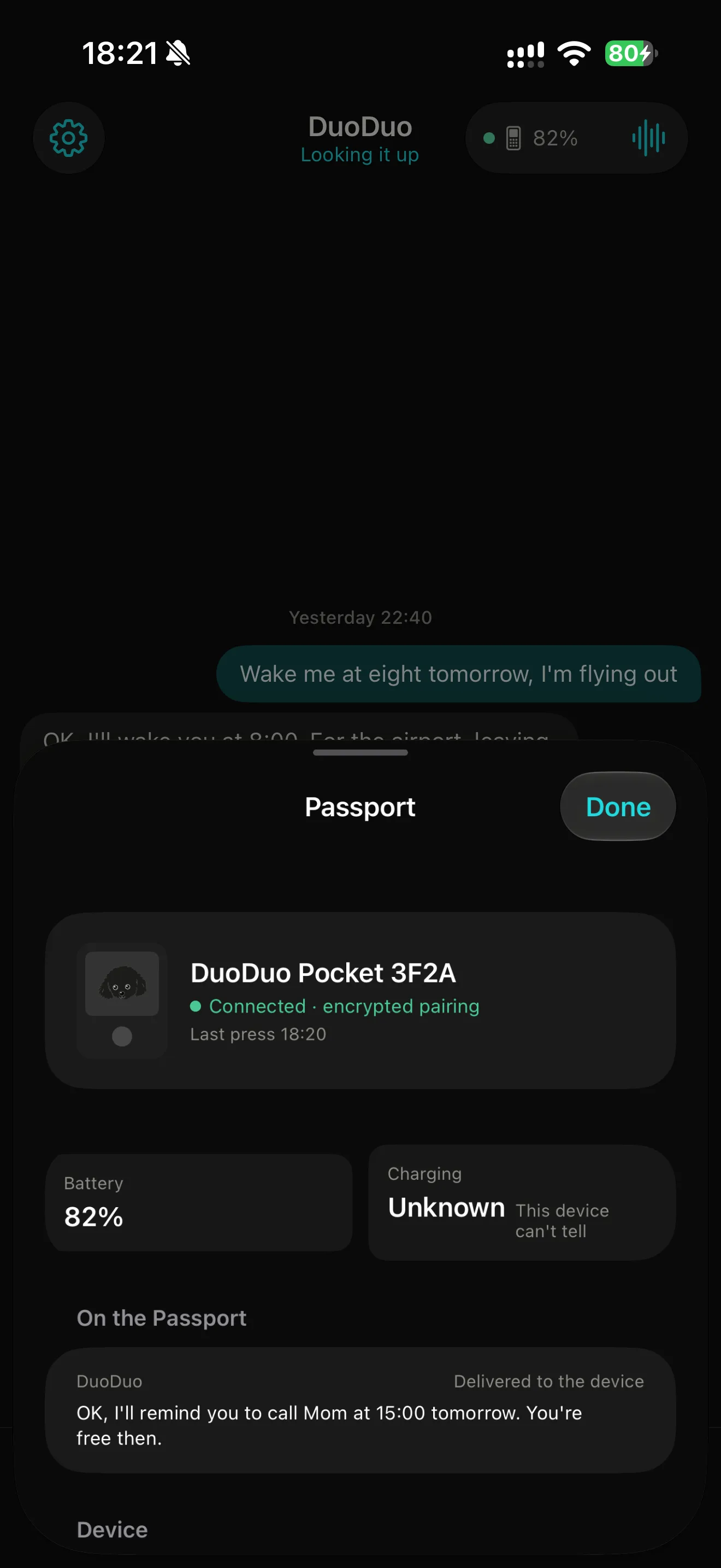 DuoDuo app screen: Passport
